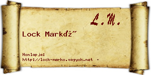 Lock Markó névjegykártya